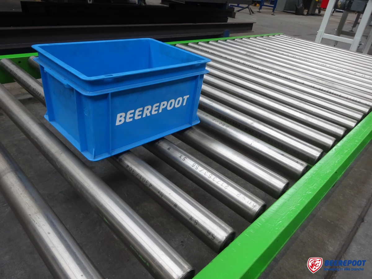 Rollenbaan met RVS rollen